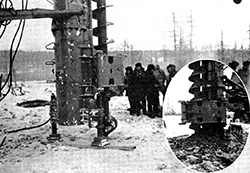 極寒のシベリアのツンドラ試掘に成功したアースオーガーD-100HPE型